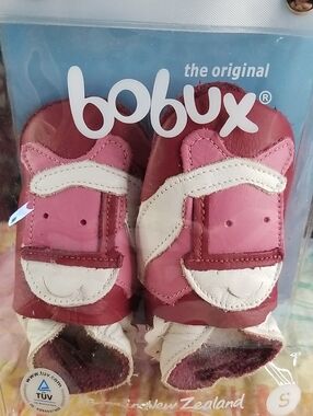 Bobux Pink & White Horse Pediatrician Recommended Leather Soft Soles 3-6 M NIP